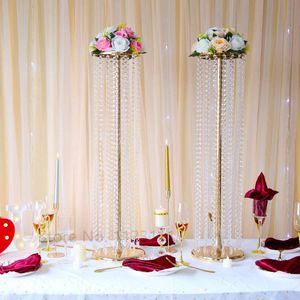 Mumluklar Lüks Kristal Çiçek Standı Düğün Centerpieces Katta, Tall Metal Düzenleme Standı, Düğün için Masa Vazo