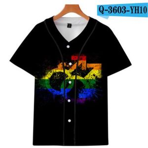 Koszulka męska Baseball Jersey d T shirt Drukowane Przycisk Koszula Unisex Summer Casual Undershirts Hip Hop Tshirt Nastolatki