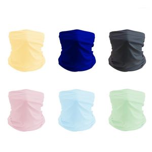 Outdoor Sport Seamless Bandanas Neck Tube Breathable Motorcycle Cycling Balaclava Headband Mask Hiking Fishing Scarf Solid Color Caps &