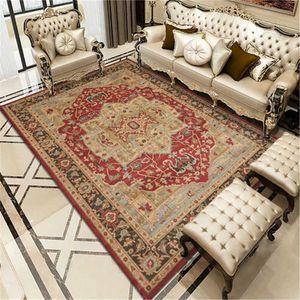 Vintage Bohemian Carpet for Living Room Rectangle Area Rugs Persian Style Rectangle Area Rugs Soft Non-Slip Bedroom Study Mats 210727