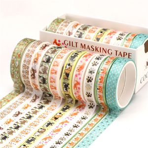 10PCS/Set Gold Foil Washi Tape Cute Masking Tapes Decorative Adhesive Sticker Scrapbooking DIY Stationery KDJK2105 2016