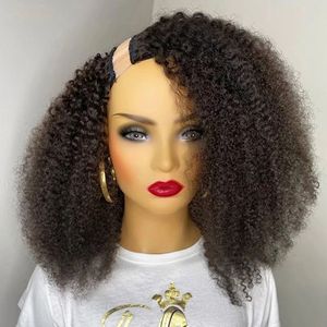 Glueless Virgin 100% obearbetad peruk 250 densitet kinky curly gluelesss u del peruker mänskligt hår mellersta öppet upart curl peruk