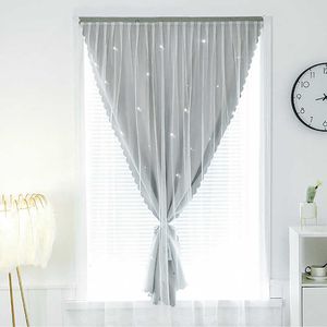 No Need to Punch Curtain Shading Anti-UV Light Yarn Easy Install Window Curtains for Home Bedroom Living Room Decoration 210712