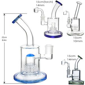 Mini Heady Glass Dab Rigs Vogelkäfig Perc Wasserpfeifen mit Banger Recycler Wasserpfeife rosa lila