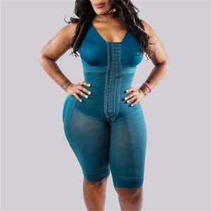 Frauen postoperativ Shapewear Korsett Faja Colombianas Ganzkörper-Hohe Kompression BH-Taille Trainer Modelling Strap 211229