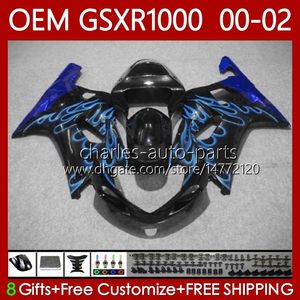 Injektionsformmissioner för Suzuki Blue Flames 1000cc GSXR-1000 GSX R1000 GSXR 1000 CC 00 01 02 Bodywork 62No.52 GSXR1000 K2 2001 2002 2002 GSX-R1000 01-02 OEM BODY KIT