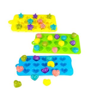 Silicone Baking Moulds 3Pcs/Set Elastic Candy Cake Chocolate Star Shell Heart Bakery Tray Non-stick Home Kitchen Tools