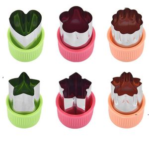 new Star Heart Shape Vegetables Cutter Plastic Handle 3Pcs Portable Cook Tools Stainless Steel Fruit Cutting Die Kitchen Gadgets EWA6254