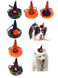 Собака одежда Хэллоуин домашних животных шляпы с тыквой летучей мыши сова украшения кошка собаки колпачки костюм вечеринка щенок котенка голова украшения phjk2109