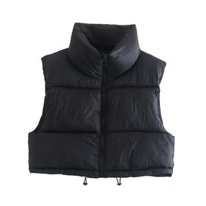 Willshela Donna Moda Collo alto Gilet corto Gilet Donna casual Piumino senza maniche Chic Lady Inverno Abiti caldi 211130