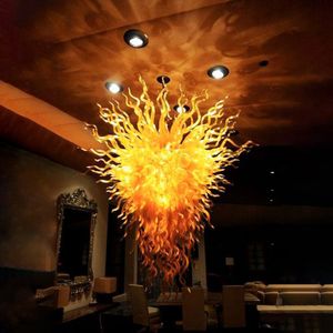 New Modern Crystal Gold Lamp Large Chandelier Lighting for Living Room Bedroom Lustre LED Hand Blown Glass Pendant Lights 100 by 120 CM