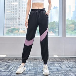 Контрастные цветные спортивные брюки женские повседневные свободные тренажерные тренировки Pantalones летний дышащий фитнес ROPA DEPORTIVA MUJER 210514