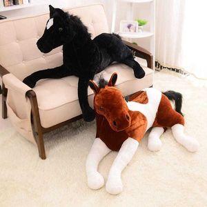 Большой размер моделирования животных 70x40см лошадь плюшевая игрушка лежащая лошадь кукла для подарка на день рождения H0824