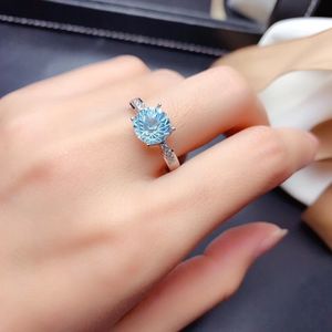 REAL 925 Стерлинговое кольцо стерлингового серебра для женщин Свадебное участие Подарочный дар Gemstone Fit Jewelry Обручальные кольца для женщин