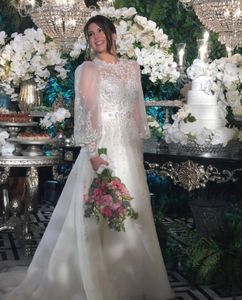 Abiti da sposa vintage da spiaggia a maniche lunghe 2022 Abiti da sposa da sposa Boho See Through Tulle Lace Zipper Back