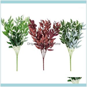 Decorative Flowers Wreaths Festive Supplies & Garden52.5Cm Artificial Willow Leaves Branch Fake Plant Silk Leaf Forks For Wedding Party Home