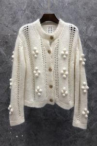 Design Hollow-out Maglione di lana Donna Autunno Beni europei Nuovo dolce eleganza cardigan 10n