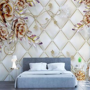 Modern minimalist fashion 3D stereo diamonds European style wall custom large murals environmental wallpaper mural