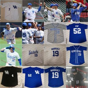 Anpassad UK Kentucky Wildcats Baseball Jersey Jaren Shelby Drew Grace Kirk Liebert Chase Bryan Cole Stupp Zack Lee Sean Harney Daniel Harper Dillon Marsh 45 Penn Jones