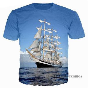 T shirts Sommardesign D T shirt Plane Ship Iceberg Vägg Vägtryck Kortärmad Män Kvinnor Casual