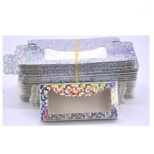 50 pz Olografico Glitter Carta Scatola di Imballaggio Ciglia Scatole di Ciglia 3d Ciglia di Visone Custodia Rettangolare Senza Vassoio In Massa1