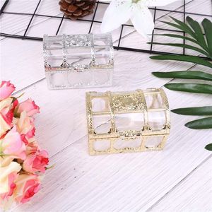 Wholesale plastic jewellery boxes resale online - Gift Wrap Grade Large Size Treasure Box Gold Transparent Plastic Wedding Boxes Baby Shower Candy Jewellery Party cm