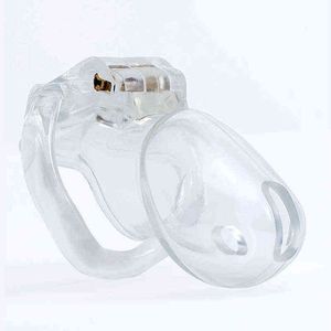 NXY Cockrings Plastic Male Chastity Belt Device Small Cock Cage with 4 Penis Ring Lock Bdsm Fetish Bondage Stop Masturbation Sex Toys for Men 0214