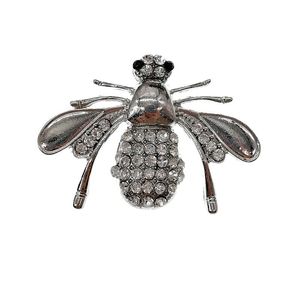 Pins, broscher Womens Bländande Diamante Brosch Pin Lovely Alloy Bee Smycken
