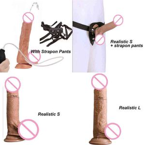 NXY Dildo squirting ventosa dildo pene grande cinturino realistico su grosso cazzo fallo faloimetor dildo giocattoli del sesso merci per adulti donne 0121