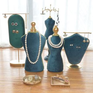 High-Quality 4Style Double Faced Flannelette Female mannequin Decoration Ornament Storage Necklace Earring Craft Jewelry Rack 1PC D384