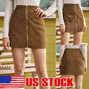 Women A Line Casual Skirt Ladies Party High Waist Button Corduroy Pencil Mini Bodycon Skater Club Dress Short Cocktail Women's Swimwear