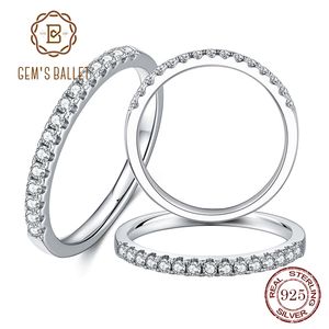 Gem's Ballet Sterling 925 Silver Biżuteria Diamentowa Rocznica Zaręczyna Pierścień Dla Kobiet Ślub 211217
