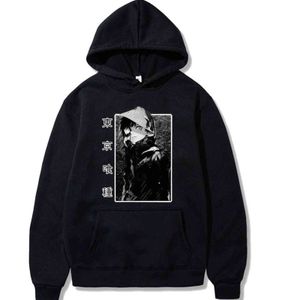 Tokyo Ghoul Hoodies Mäns Hoodie Sweatshirt Casual Top Male Pullovers Män Kläder Y211118