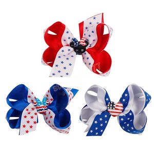 Baby Mädchen Schleife Kinder Kinder US-Nationalfeiertag Haarspange Kreuzknoten Haarschmuck Haarbänder Amerikanischer Unabhängigkeitstag Kopfbedeckung