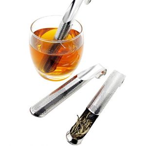 Stainless Steel Coffee & Tea Tools Tea Infuser Pipe Stick Metal Mesh Strainer Spice Filter Teaware Steeper With Hook
