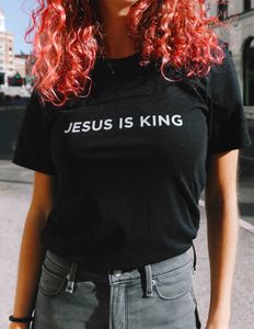 Gesù è il re Lettera Stampa T-shirt da donna Fede cristiana Speranza Amore Harajuku Magliette Religione Supera i t Streetwear Ropa Mujer X0628