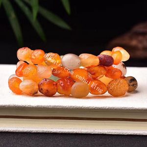 Naturlig mångfärgad Alxa Gobi Agat Gemstone Beaded Strand Armband Mäns Kvinnors Oregelbundna Rough China Desert Crystal Bön Sten Nugget Candy Beads Armband