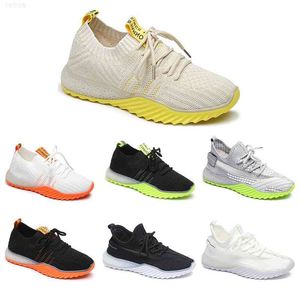 Atmungsaktive Damen-Laufschuhe, Farbe Schwarz, Weiß, Rosa, Orange, Gelb, modische Strick-Sportsneaker für Damen, Größe 36–40