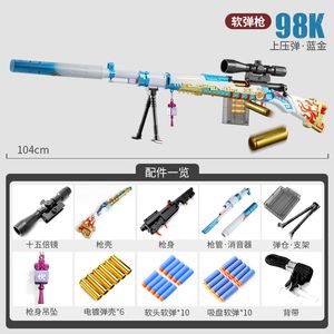 Kabuk Ejeksiyon Fatura Köpük Dart Blaster Oyuncak Guns 98 K Tüfek Sniper Yetişkin Erkek Çocuk Açık Etkinlikler için Atış Launcher CS CS