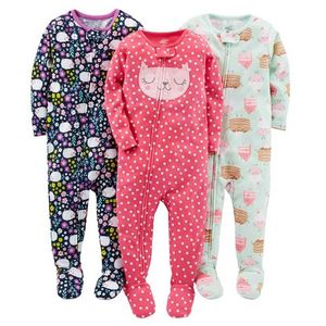 Boys and girls baby cotton rompers, foot coveralls, jumpsuits, children's warm pajamas, no cover rompers 211109