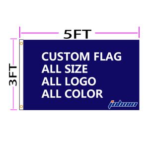 JOHNIN 3 x 5 Fuß individuelle Logo-Flagge, individuelles Druckbanner in jeder Farbe mit Ösen, OEM-DIY-Digitaldruck nach Ihrer eigenen Idee