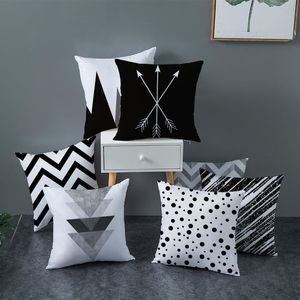 36 Colors Geometric Flower Wave Pillowcase Black White Striped Printing Pillow Case Car Cushion Pillowcovers Home Decoration LLA9050