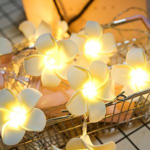 Strings Light String Frangipani Flower Led Fairy Battery Home Party Holiday Wedding Xmas Outdoor Decoration