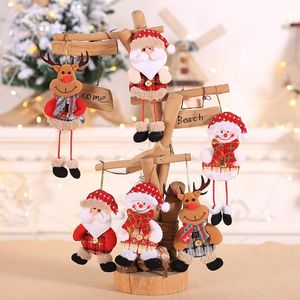 Decorações de Natal Pendurando Pingentes Santa Claus Dolls Decoração de árvore para Casa Enfeites de Xmas Artesanato 2022 anos de presente infantil