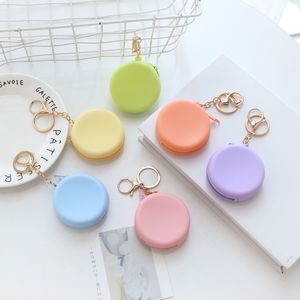 Carino colorato rotondo portamonete in silicone piccole donne ragazze portamonete portamonete mini cavo dati auricolare borsa borse regalo per bambini