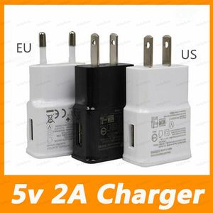 Fabriks grossist direkt med lager för Samsung S7 EU US Wall Charger Travel Adapter 5V 2a Home Plug Free Shipping