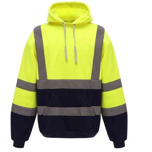 Reflective Sportswear Men's Jacket Road Work High Visibility Hi Vis Pullover Coat Clothes Workwear