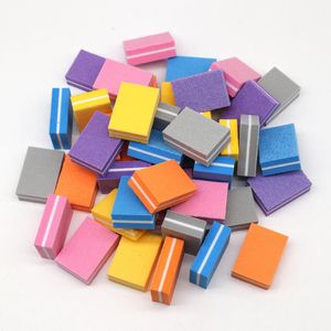 Colorful Sponge Nails File Polish Sanding Buffer Double sided Mini Blocks Strips Polishing Manicure Tools