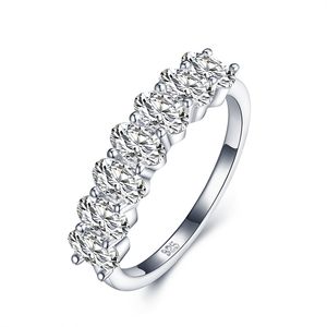 ANZIW Oval Row Drill Sona Simulated Diamond Anniversary Rings Engagement Wedding Band Ring Bands For Women Jewelry