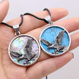 Pendant Necklaces Natural Stone Necklace Eagle Malachite Turquoises Abalone Shell Charms Fashion Jewelry Women Accessories